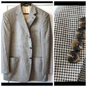 100% silk Coconut Grove gingham blazer.